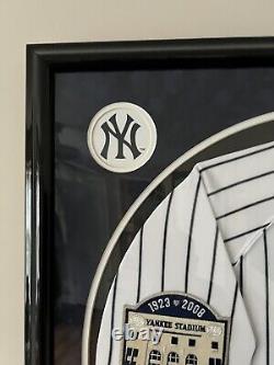 Derek Jeter 2009 Inaugural Stadium Patch Signed Jersey Framed Steiner Sports