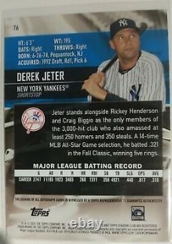 Derek Jeter 2021 Topps Stadium Club Auto 18/25 New York Yankees #76. Super rare