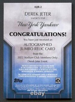 Derek Jeter 2022 Topps Stadium Club Yankees Jumbo Patch Auto Autograph /10