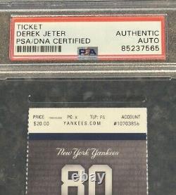 Derek Jeter Autographed Yankee Stadium Final Game Ticket Stub 9/25/14 PSA/DNA