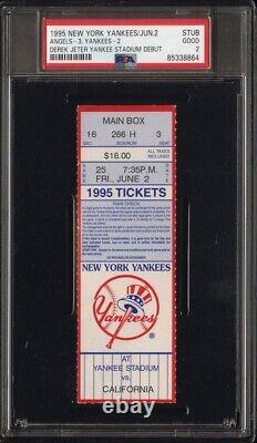 Derek Jeter First Mlb Game At Yankee Stadium Ticket Stub 1995 Yankees Psa 2