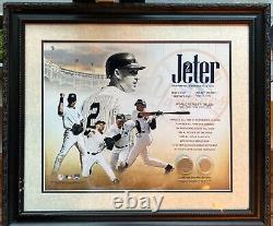 Derek Jeter Framed Memorabilia, Game-Used Bat Piece + Yankees Stadium Dirt 28x24