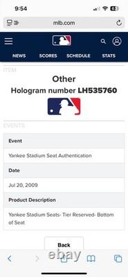 Derek Jeter New York Yankees Autographed Yankee Stadium seat MLB And Steiner COA