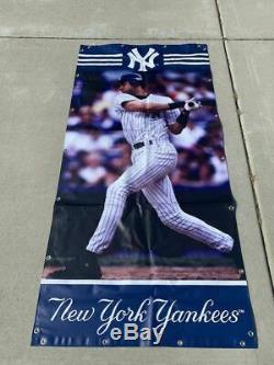 Derek Jeter New York Yankees HUGE Banner 6 Ft x 3 Ft STADIUM USED RARE
