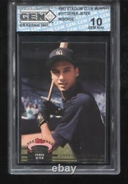Derek Jeter RC 1993 Stadium Club Murphy #117 New York Yankees Rookie GEM MINT 10