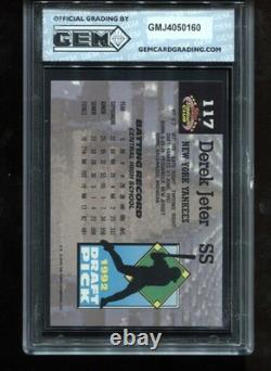 Derek Jeter Rookie 1993 Stadium Club Murphy #117 RC New York Yankees GEM MINT 10
