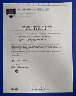 Derek Jeter Signed Game Used Baseball Yankee Stadium 2004 Steiner COA Letter