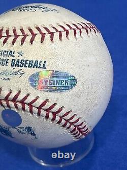 Derek Jeter Signed Game Used Baseball Yankee Stadium 2004 Steiner COA Letter
