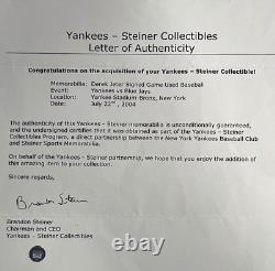 Derek Jeter Signed Game Used Baseball Yankee Stadium 2004 Steiner COA Letter