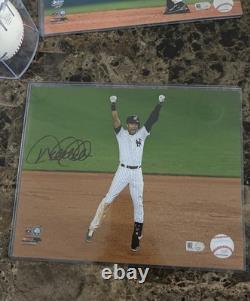 Derek Jeter signed Baseball + Photo Last Hit At New York Yankees Stadium MINT