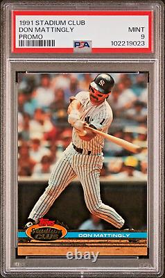 Don Mattingly New York Yankees RARE 1991 Topps Stadium Club Promo PSA MINT 9