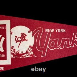 EXC+ Vintage 1969 MLB Mickey Mantle Day June 8 New York Yankees Stadium Pennant