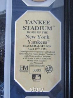 FRAMED LIMITED EDITON PHOTO NY NEW YORK YANKEES STADIUM With INFIELD DIRT COIN