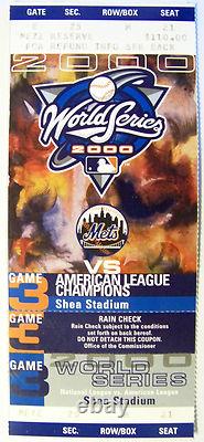 FULL TICKET NY Yankees 2000 METS LAST World Series WIN Shea Stadium 10/24/00 Gm3