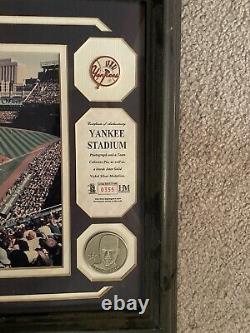 Framed Yankee Stadium Limited Edition /1000 Jeter Solid Nickel Silver Medallion