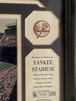 Framed Yankee Stadium Limited Edition /1000 Jeter Solid Nickel Silver Medallion