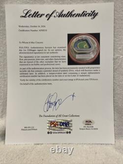 GORGEOUS Joe DiMaggio AUTO'D Hawthorne Yankee Stadium, New York Yankees, PSA