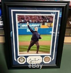 George W. Bush signed framed cut Beckett LOA 9/11 New York Yankees MLB stadium