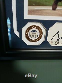 George W. Bush signed framed cut Beckett LOA 9/11 New York Yankees MLB stadium