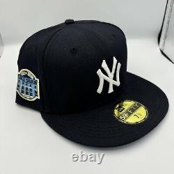 HAT CLUB 7 5/8 New York Yankees Stadium Patch Navy Light Blue UV
