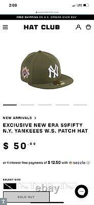 Hat Club Exclusive New York Yankees Olive 1941 WS Stadium patch 7 1/8 Hat