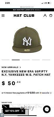 Hat Club Exclusive New York Yankees Olive 1941 WS Stadium patch 7 1/8 Hat