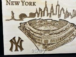 IWoodMD New York Yankees City & Stadium Wood Engraving 10x5.6 Frame