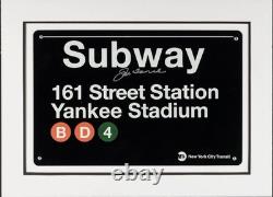 JOE TORRE SIGNED YANKEES STADIUM SUBWAY SIGN 16x22 NEW YORK YANKEES MANAGER AUTO