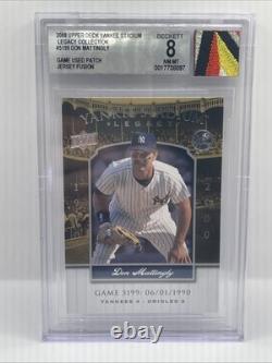 Jersey Fusion'08 UD Don Mattingly Yankee Stadium Legacy Game Patch Beckett 8 MT