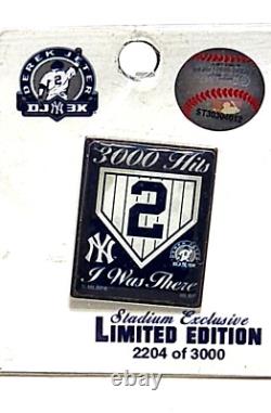 Jeter 3000 hits I WAS THERE Pin NY Yankee Stadium Exclusive LTD ED 2204 OF 3000