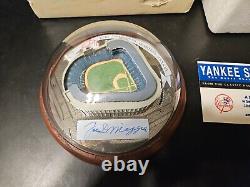 Joe DiMaggio AUTOGRAPHED Domed Replica of Yankee Stadium With Box & COA RARE