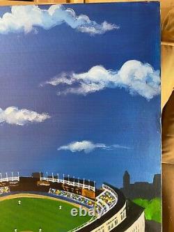 John McMahon Yankee Stadium, Bronx New York Oil Painting Signed