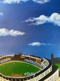 John McMahon Yankee Stadium, Bronx New York Oil Painting Signed