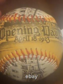 John sterling signed new york yankees baseball ball yankee stadium design Logo
