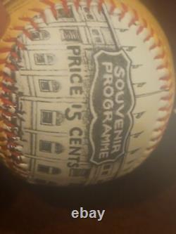 John sterling signed new york yankees baseball ball yankee stadium design Logo