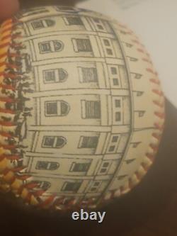 John sterling signed new york yankees baseball ball yankee stadium design Logo
