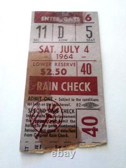 July 4,1964, Vintage Yankees Ticket Stub, MANTLE Hits 3HR, vs MINNESOTA TWINS
