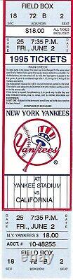 June 2 1995 New York Yankees Derek Jeter Yankee Stadium Debut Full Ticket