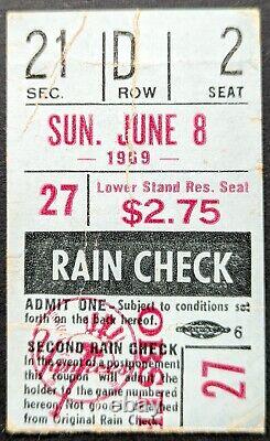 June 8 1969 Mickey Mantle Day Ticket Stub + Program New York Yankee Stadium