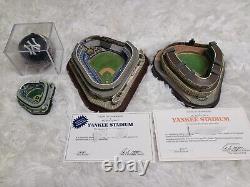 LOT Danbury Mint 2x Yankees Stadium Replica Baseball Legends Are Made + Mini