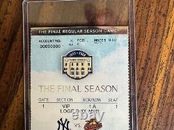 Last Game Played at Yankee Stadium Ticket 9/21/2008 Loge Boz MVP Rare Yankees