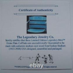 Legendary Man old Yankee Stadium seat home plate cufflinks Men's gift USA Built