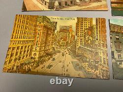 Lot Of 22 New York City Lithograph Post Cards Zepplins Yankee Stadium & More
