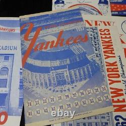 Lot of (10) 1950-1962 New York Yankees Stadium Programs/Scorecard Scored Good-VG