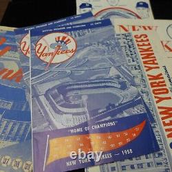 Lot of (10) 1950-1962 New York Yankees Stadium Programs/Scorecard Scored Good-VG