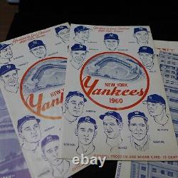 Lot of (10) 1950-1962 New York Yankees Stadium Programs/Scorecard Scored Good-VG
