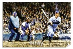 Lou Gehrig Batting New York Yankees Old Stadium 1MC1 Oil Painting Art Print