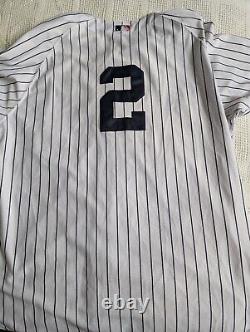 MLB Majestic Authentic New York Yankees Jeter Stadium Patch Baseball Jersey Sz60