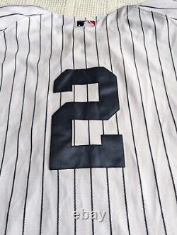 MLB Majestic Authentic New York Yankees Jeter Stadium Patch Baseball Jersey Sz60