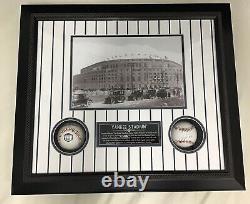MLB New York Yankees Derek Jeter Signed Ball Framed With Yankee Stadium Photo COA